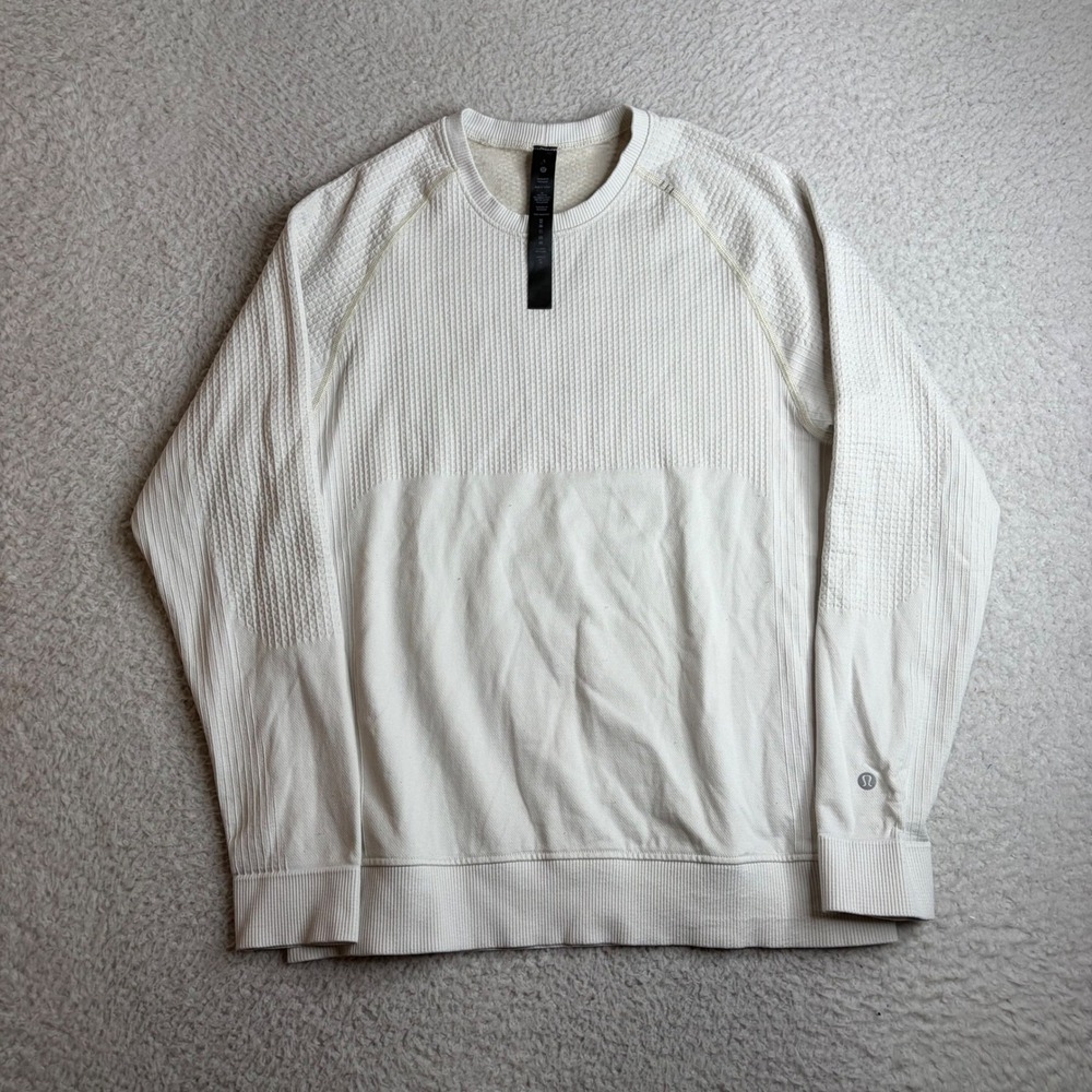Lululemon Engineered Warmth Crewneck Merino Wool Sweater White Mens Small
